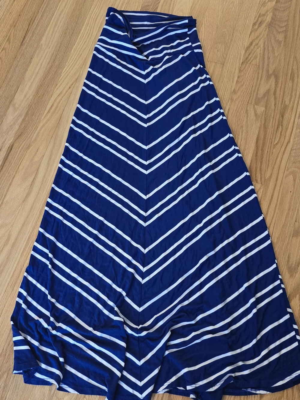 Women’s Navy Blue Striped Maxi Skirt